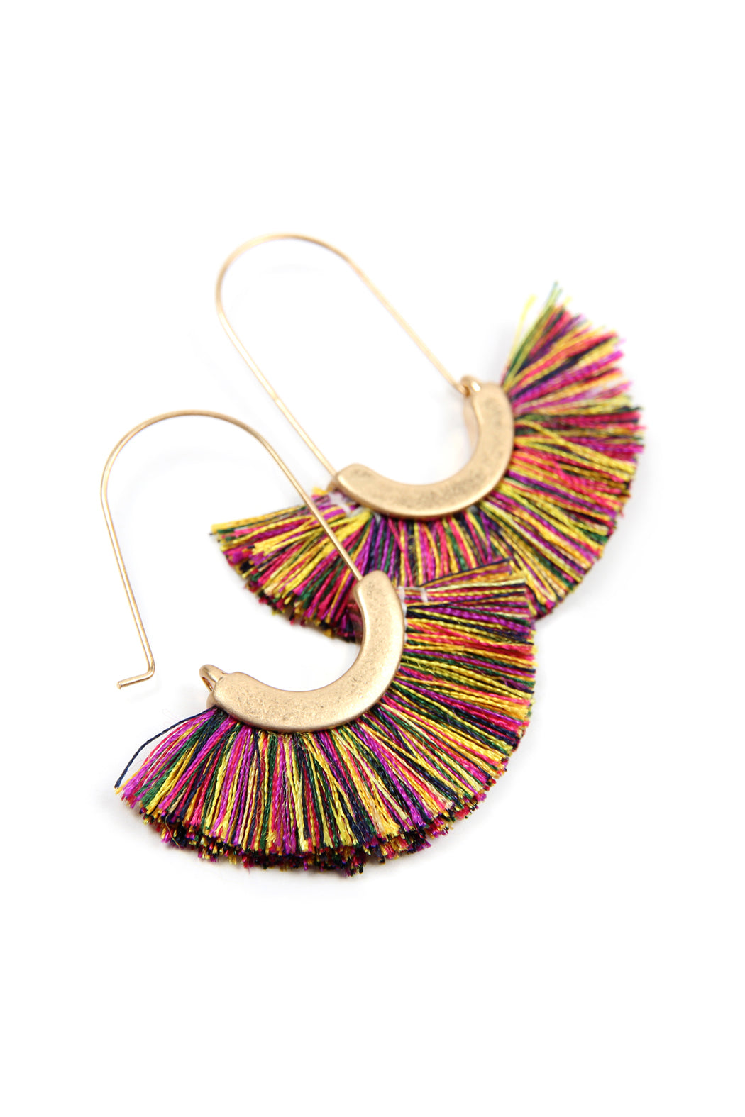 Fan Shaped Drop Hoop Earrings