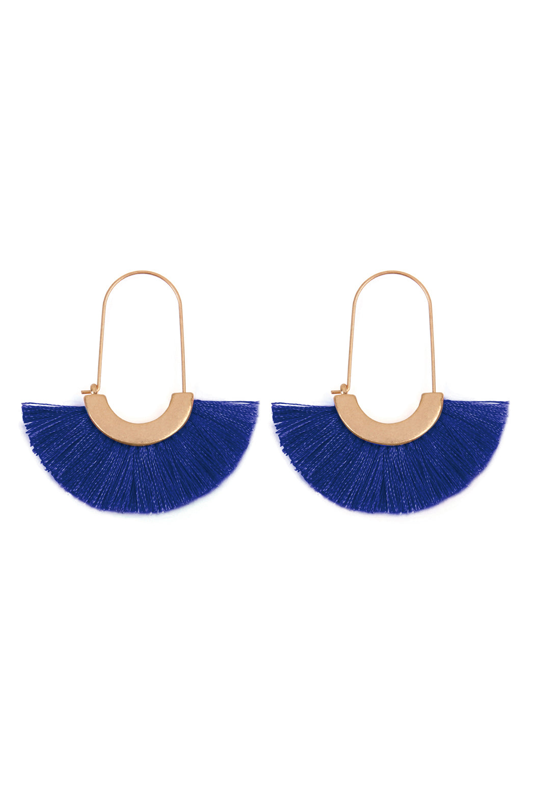 Fan Shaped Drop Hoop Earrings
