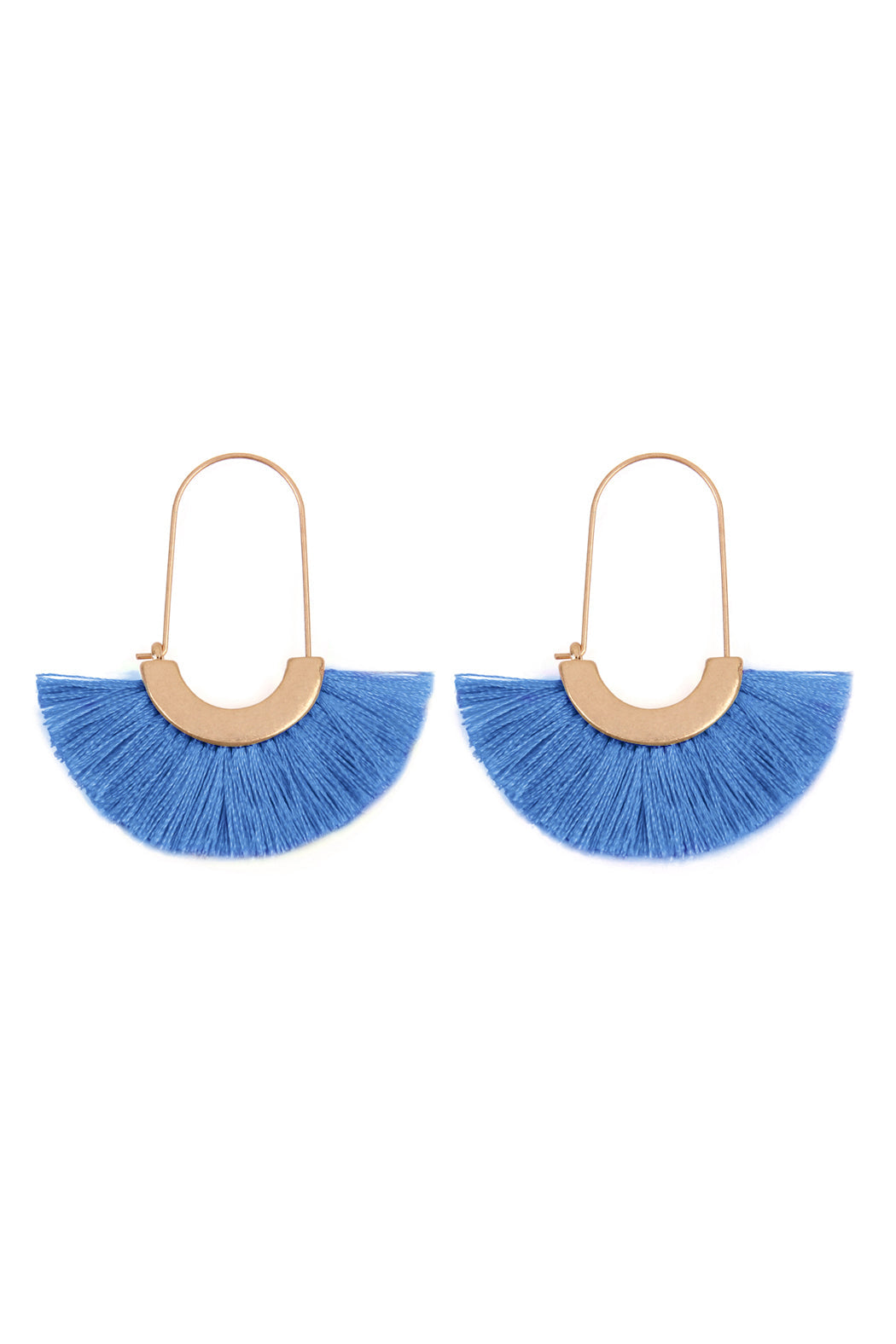 Fan Shaped Drop Hoop Earrings