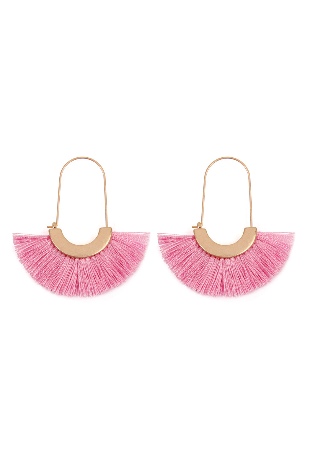 Fan Shaped Drop Hoop Earrings
