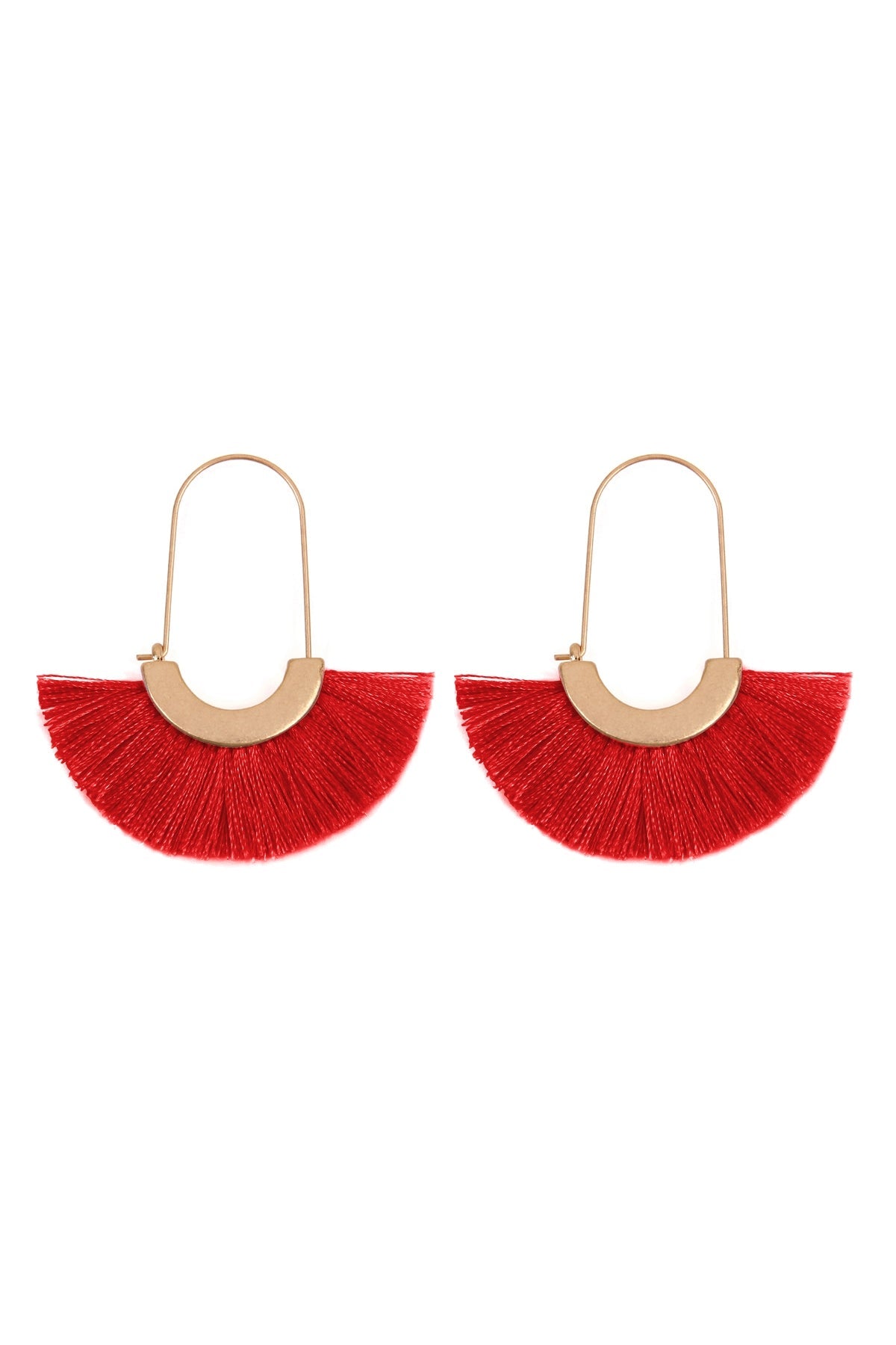 Fan Shaped Drop Hoop Earrings