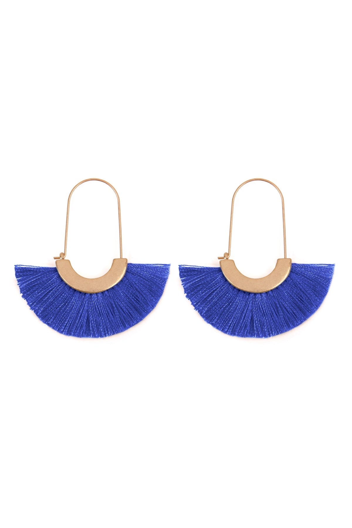 Fan Shaped Drop Hoop Earrings