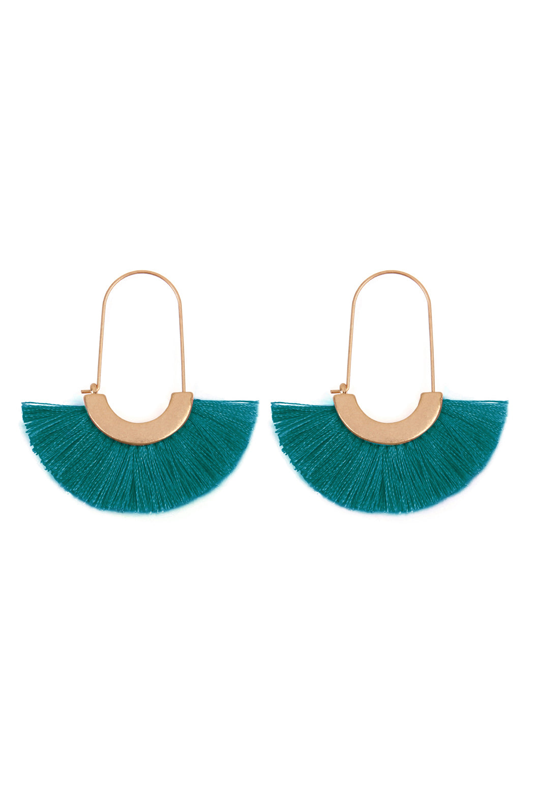 Fan Shaped Drop Hoop Earrings