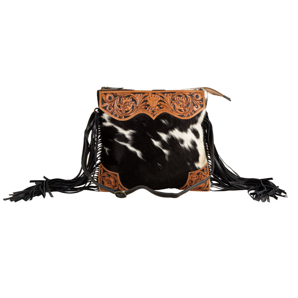 Fringed Hand-Tooled Bag