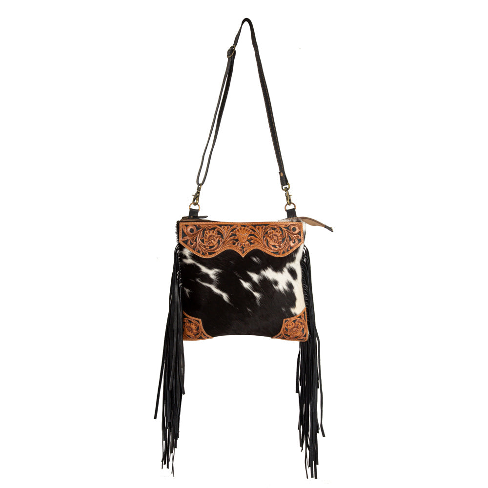 Fringed Hand-Tooled Bag
