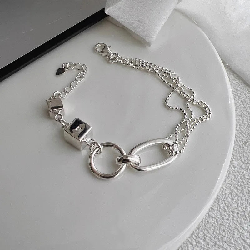 Statement Asymmetric Sterling Silver Bracelet