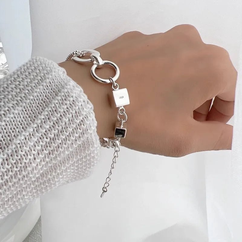 Statement Asymmetric Sterling Silver Bracelet