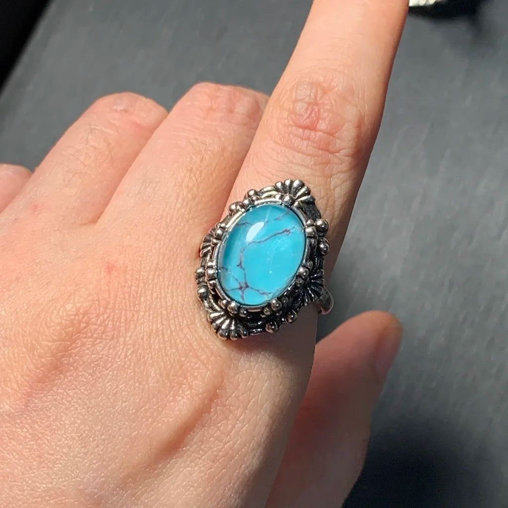 Captivating Huge Natural Turquoise Ring Adjustable