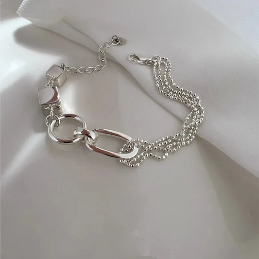 Statement Asymmetric Sterling Silver Bracelet