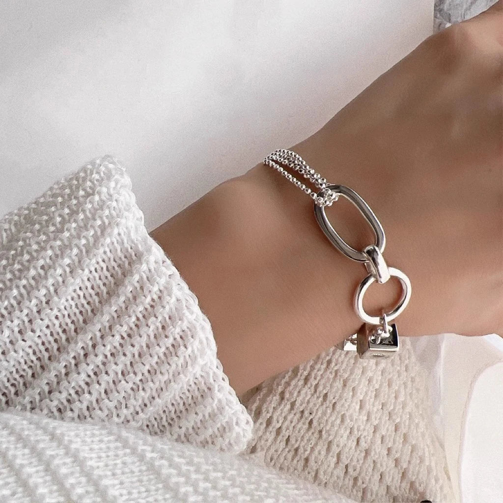 Statement Asymmetric Sterling Silver Bracelet