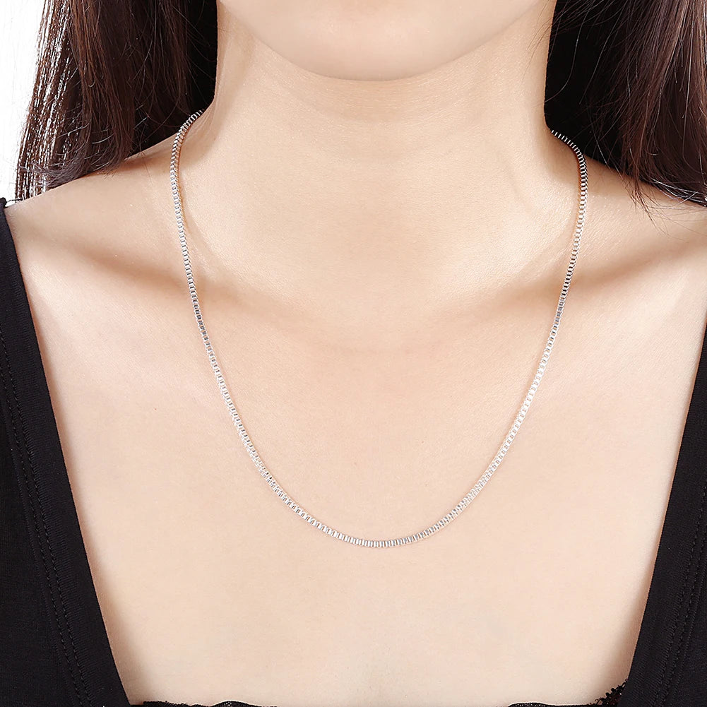 Standard Sterling Silver Box Chain Necklace