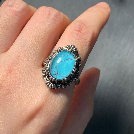 Captivating Huge Natural Turquoise Ring Adjustable