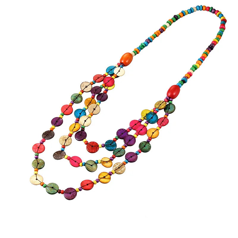Handmade Bohemia Statement Necklace Coconut Shells