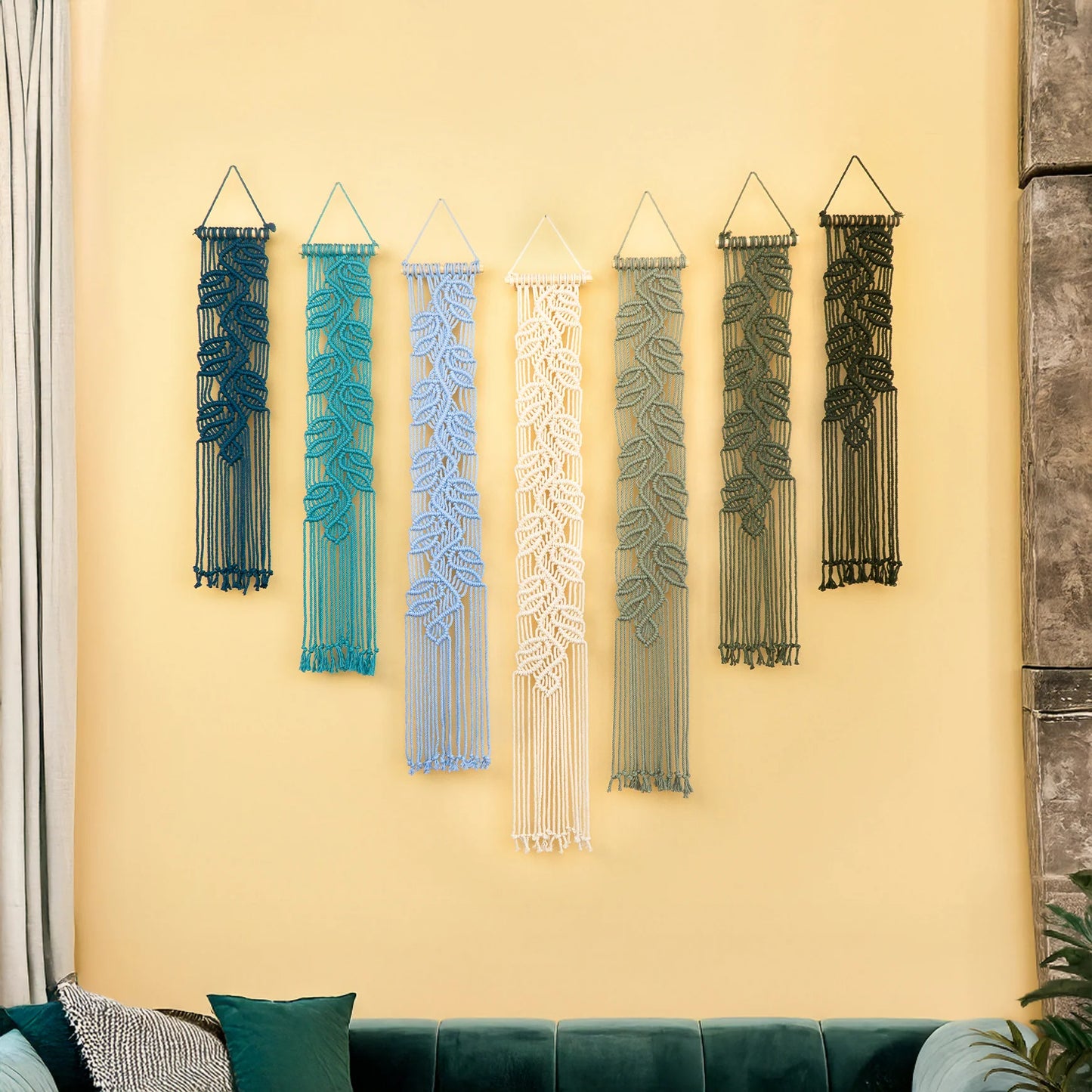 Vela Blue Green Macrame Wall Hangings