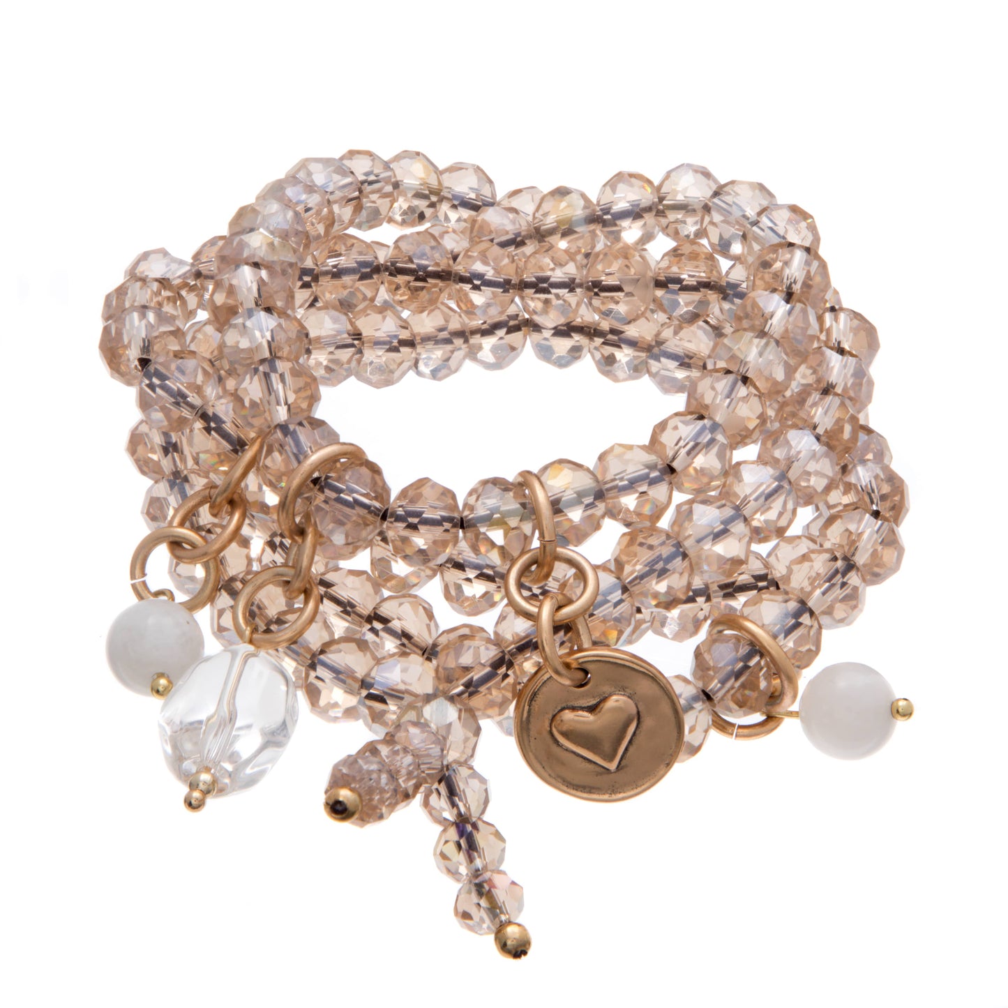Believe Heart Crystal Boho Wrap Bracelet or Necklace