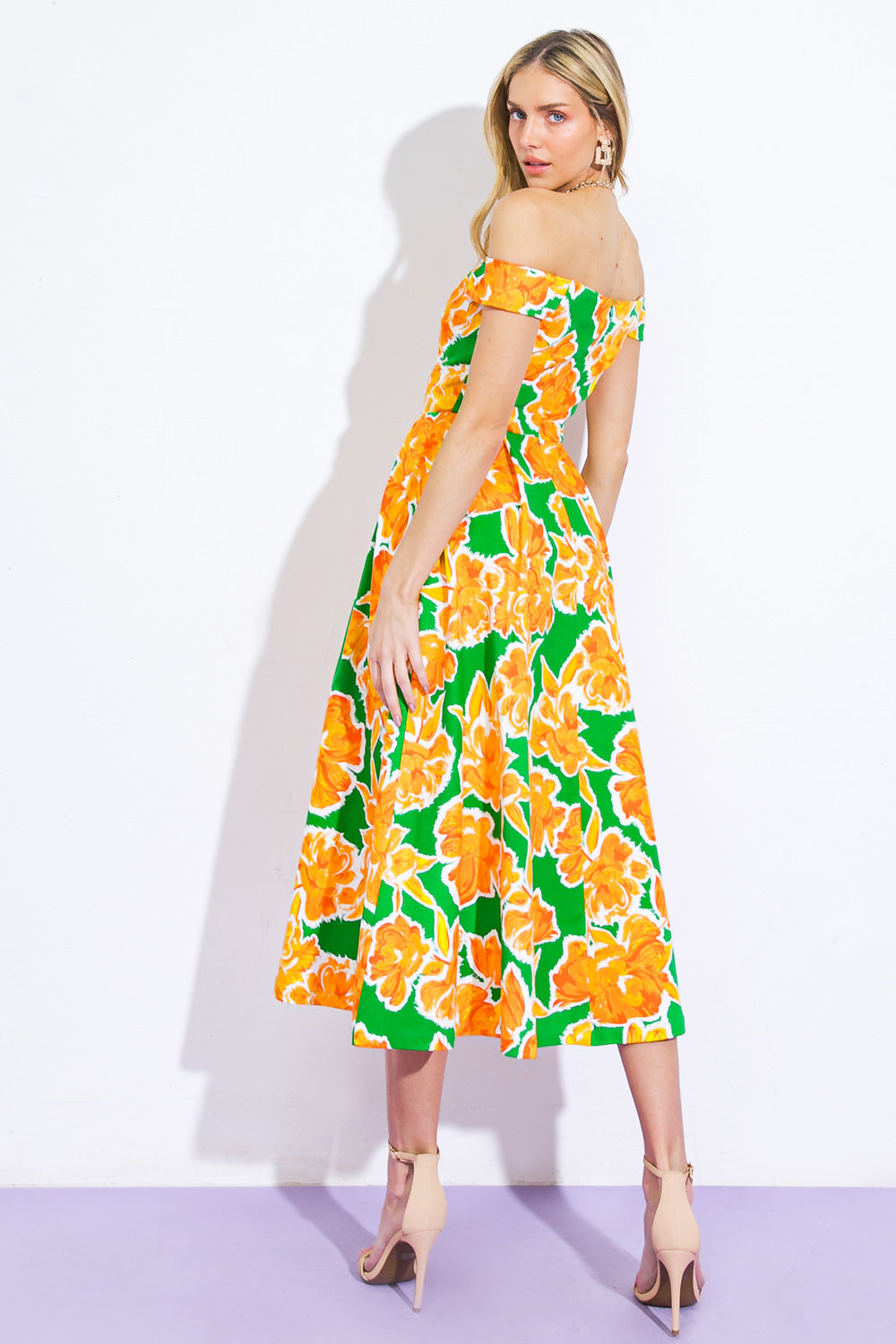 Where I Want to Be Twill Midi Dress