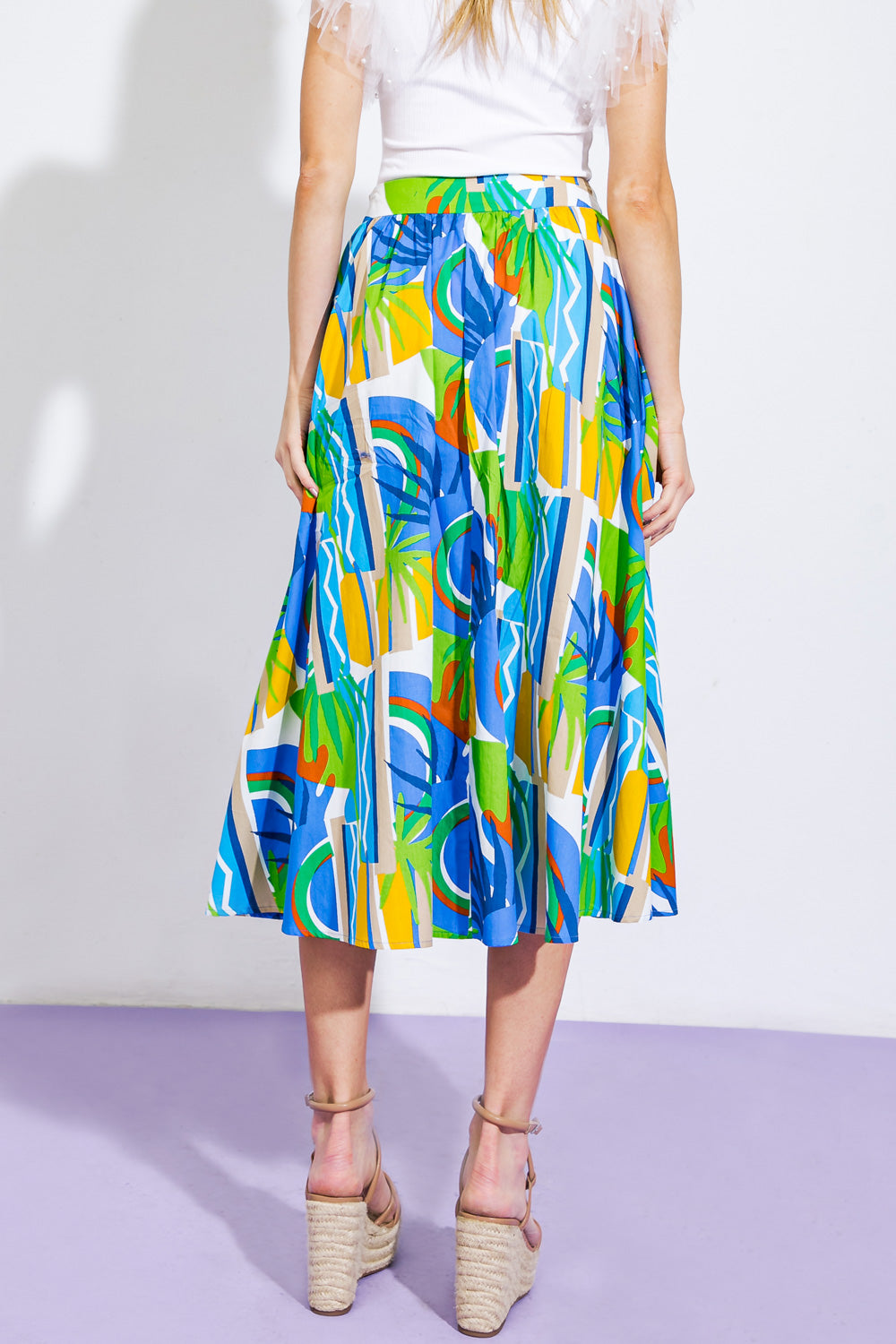 Are We There Yet Woven Midi Skirt