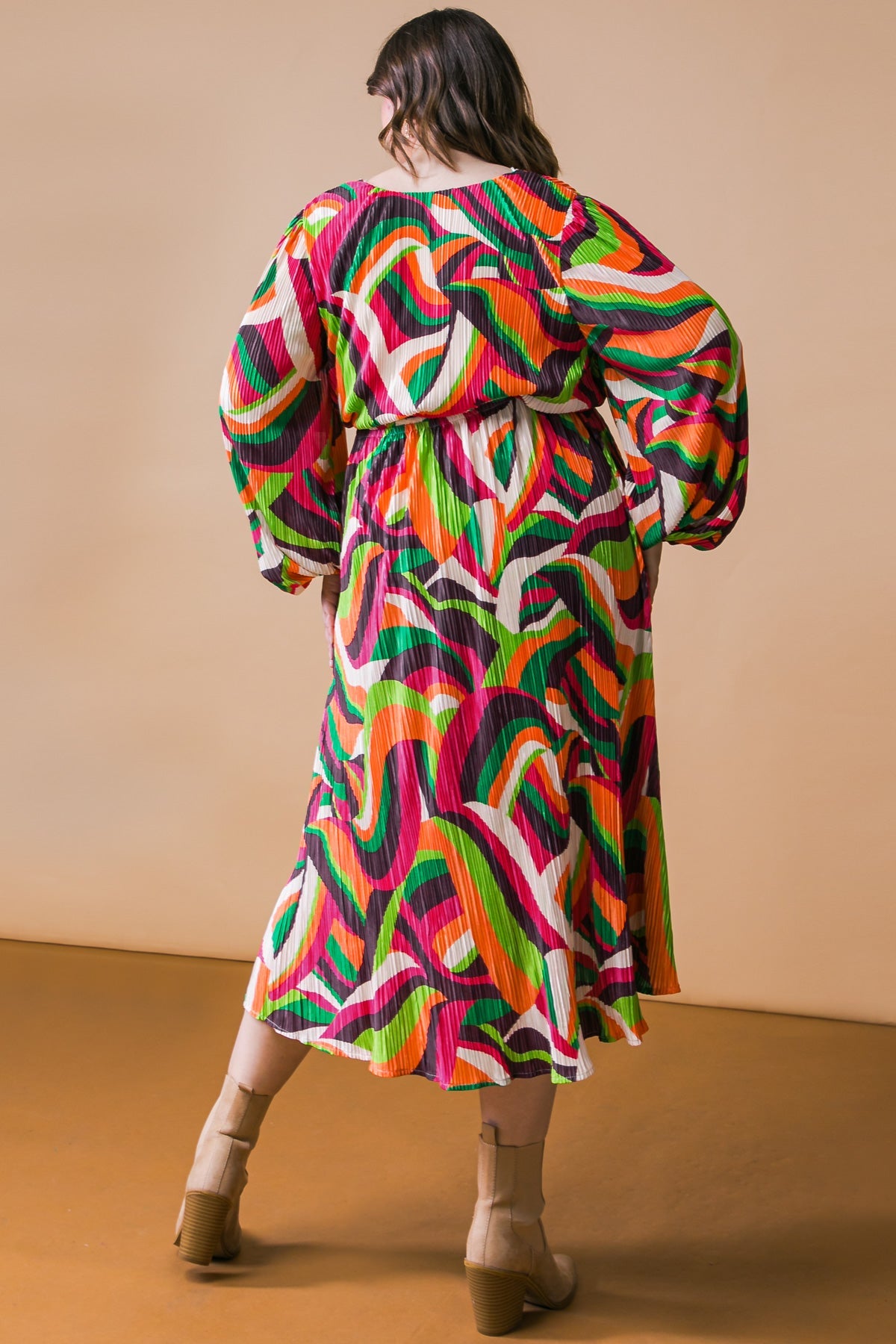 Destined to Impress Plisse Midi Dress