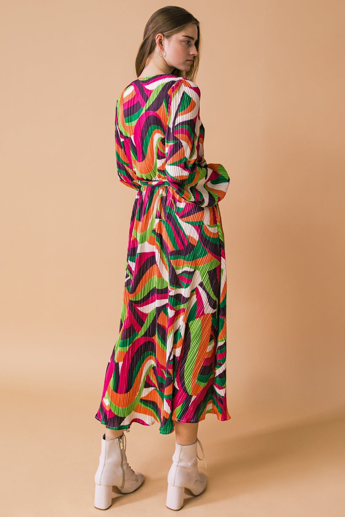 Destined to Impress Plisse Midi Dress