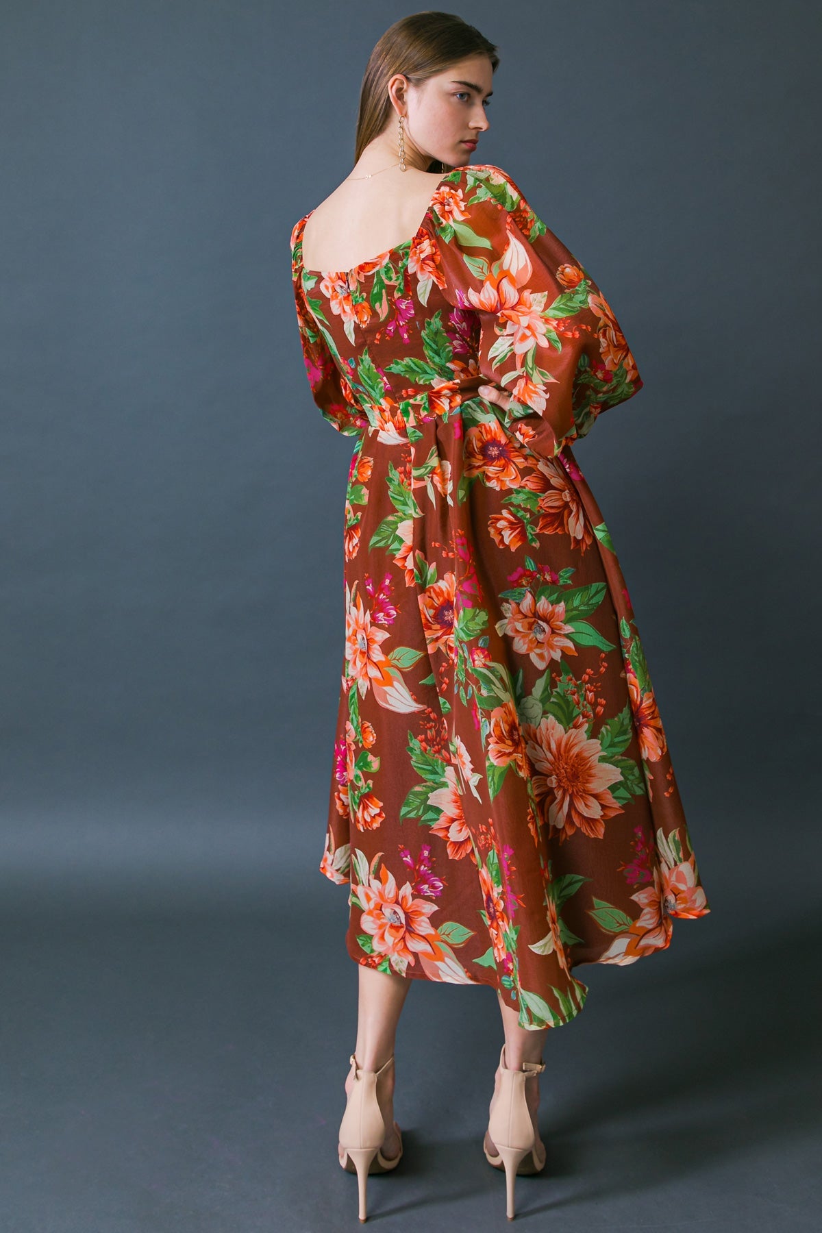 Let It Happen Woven Orgnza Midi Dress