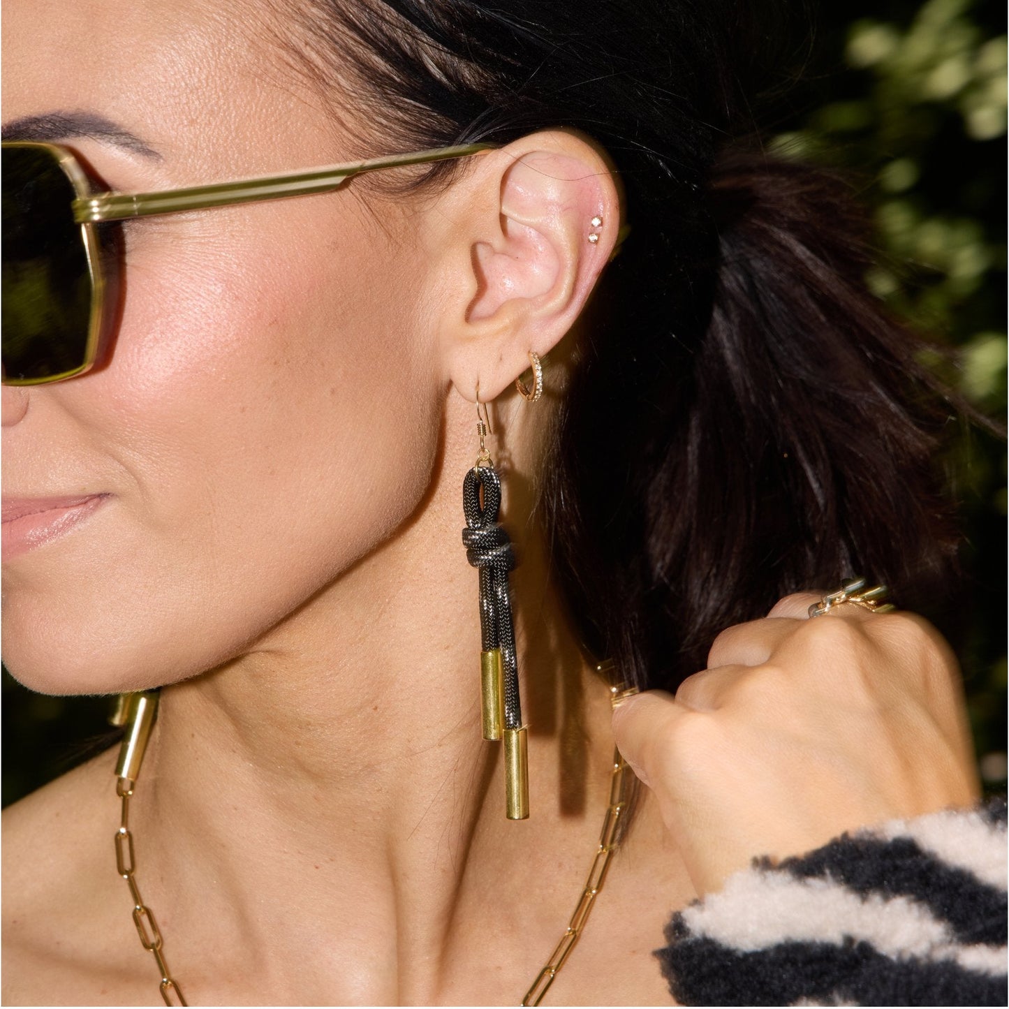 Black Denver Cord Earring