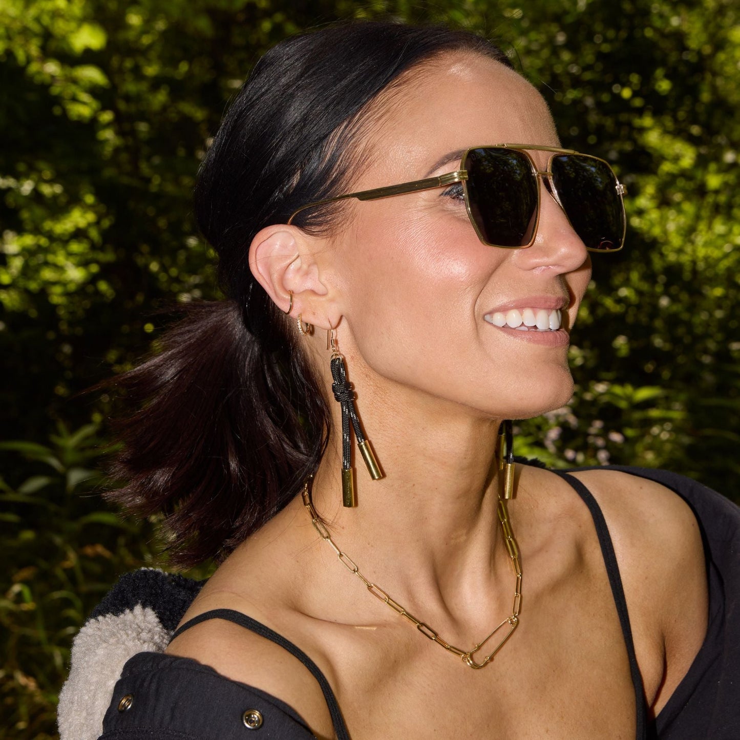 Black Denver Cord Earring