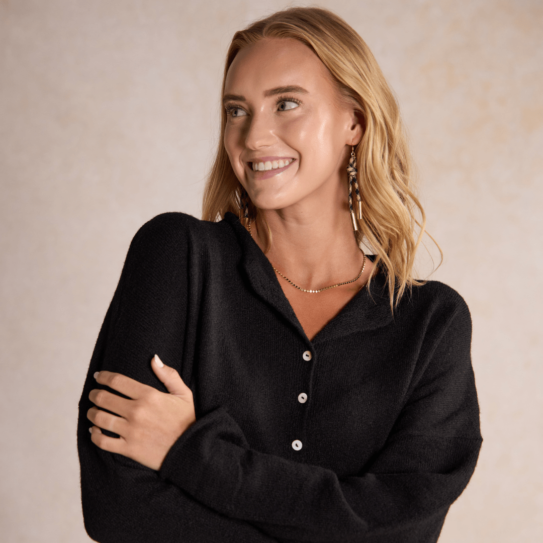 Black Sesame Denver Cord Earring