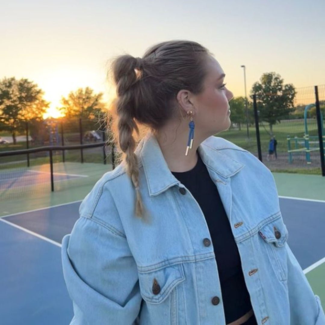 Blue Denver Cord Earring