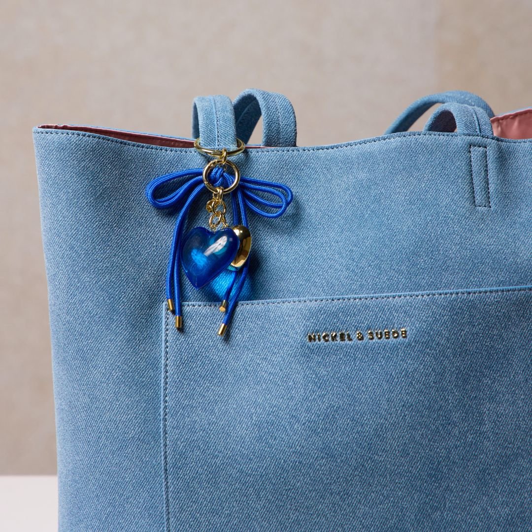 Blue Heart & Cord Bag Charm