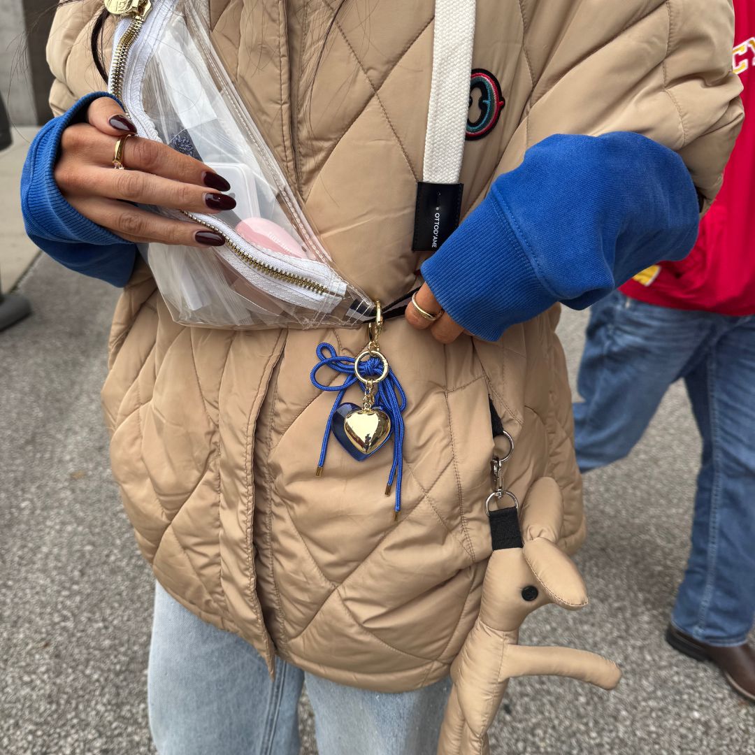 Blue Heart & Cord Bag Charm
