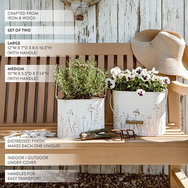 Rustic Mushroom Embossed Buckets