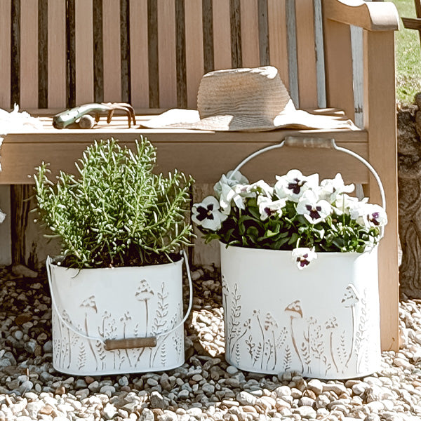 Rustic Mushroom Embossed Buckets