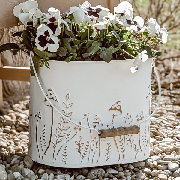 Rustic Mushroom Embossed Buckets