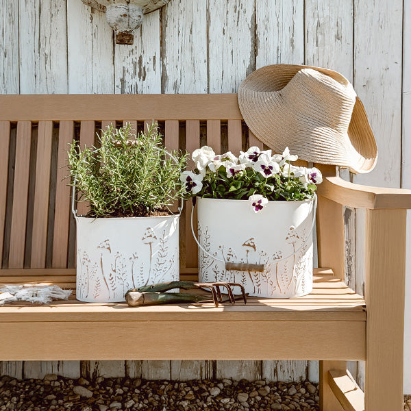 Rustic Mushroom Embossed Buckets