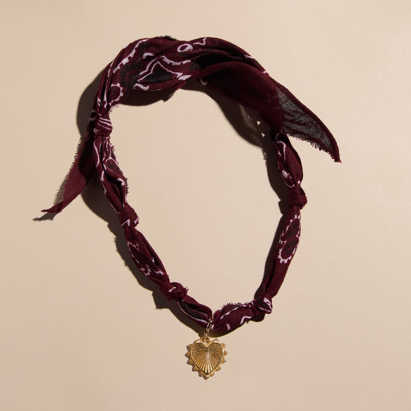Burgundy Bandana Necklace