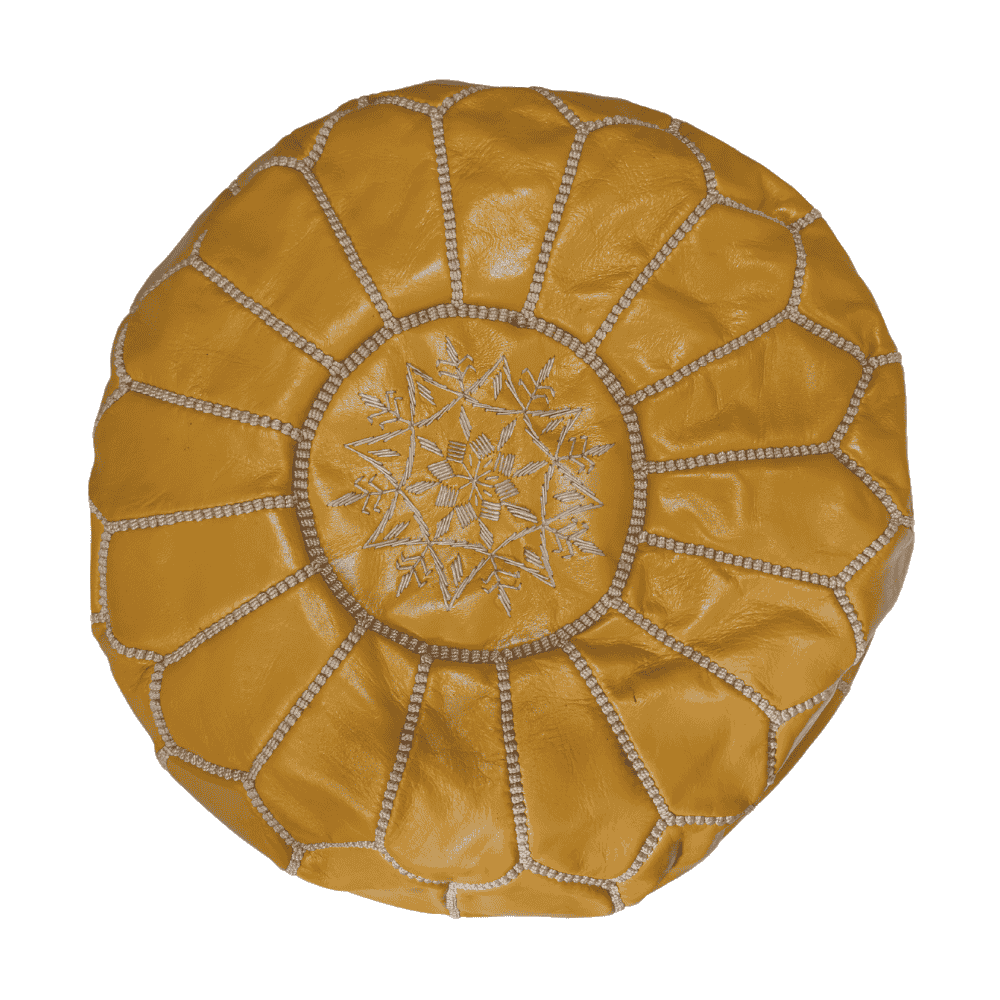 Leather Pouf Ottoman