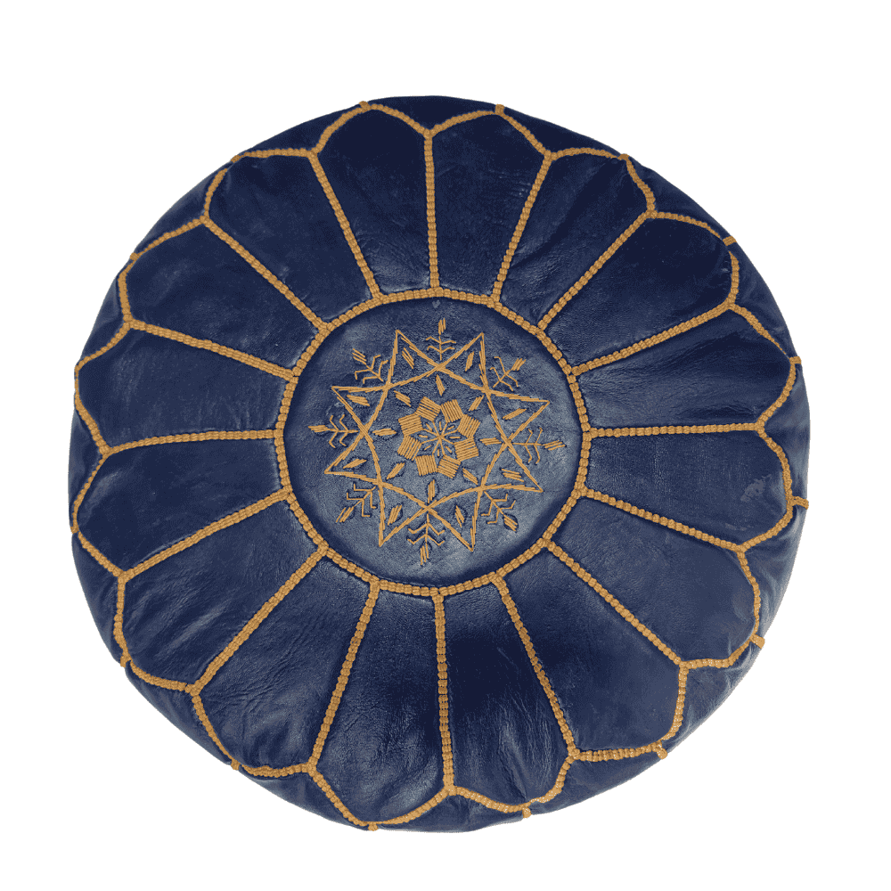 Leather Pouf Ottoman
