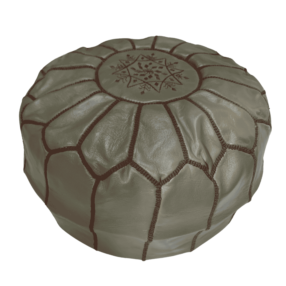 Leather Pouf Ottoman