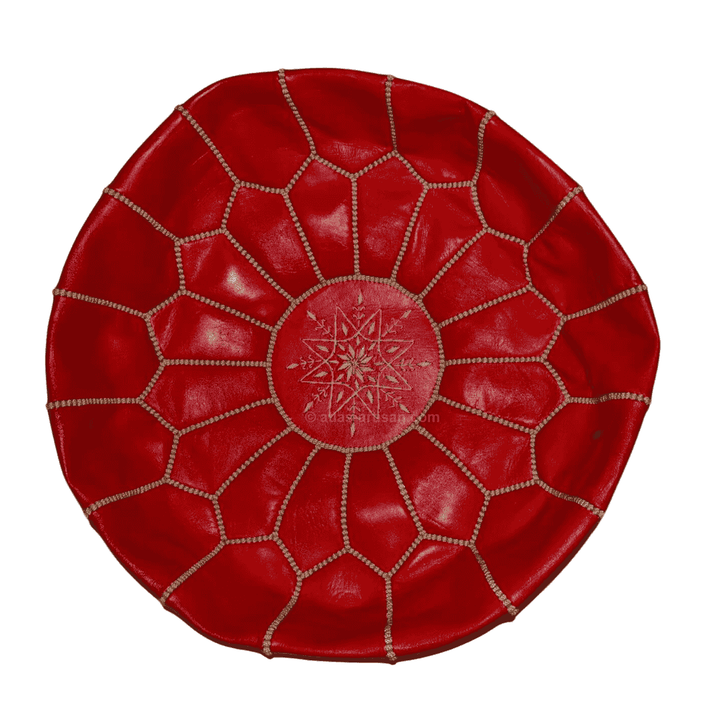 Leather Pouf Ottoman