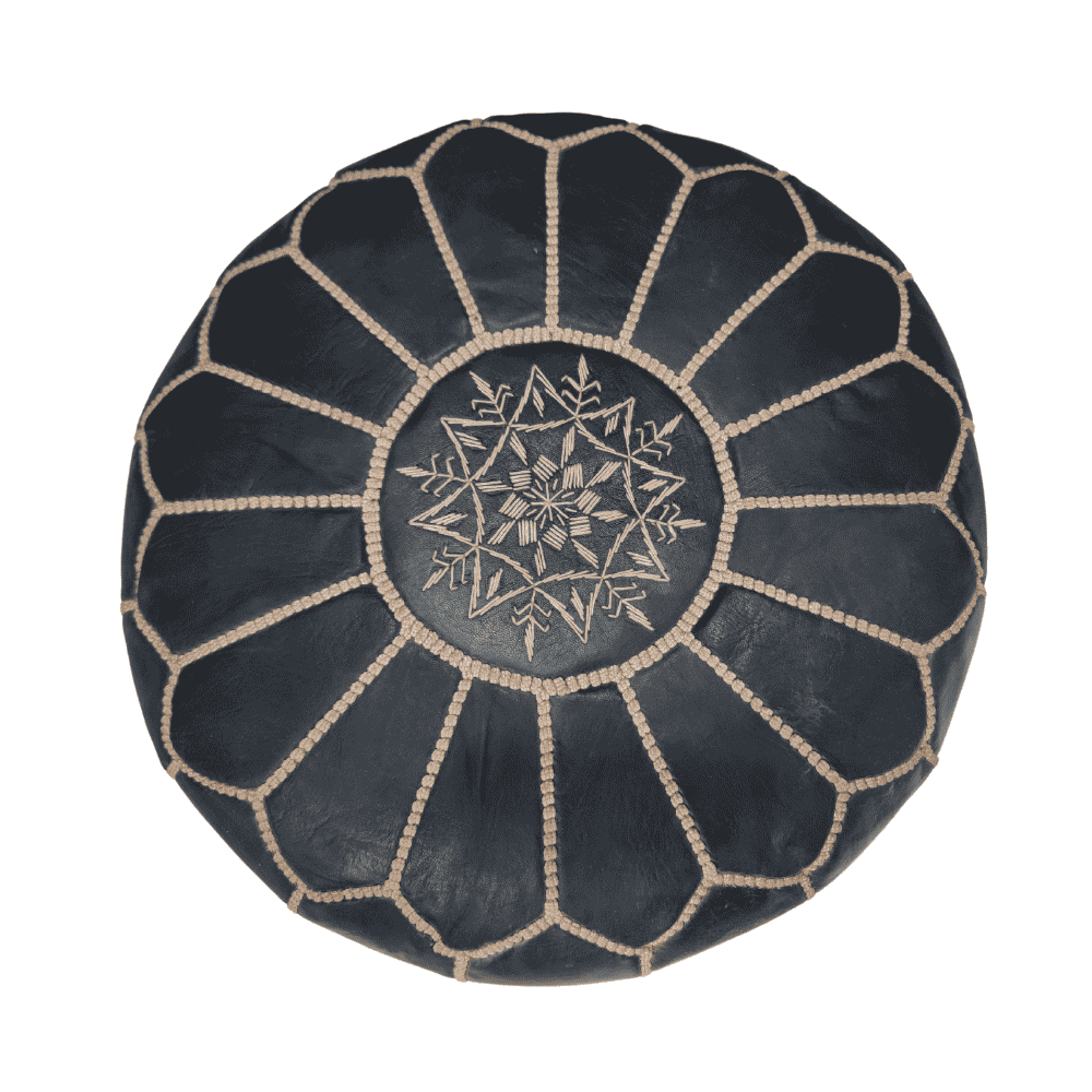 Leather Pouf Ottoman