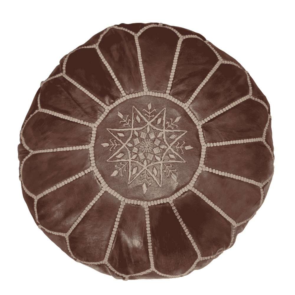 Leather Pouf Ottoman