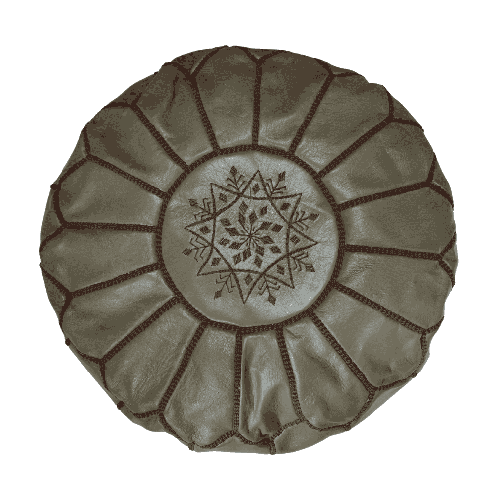 Leather Pouf Ottoman