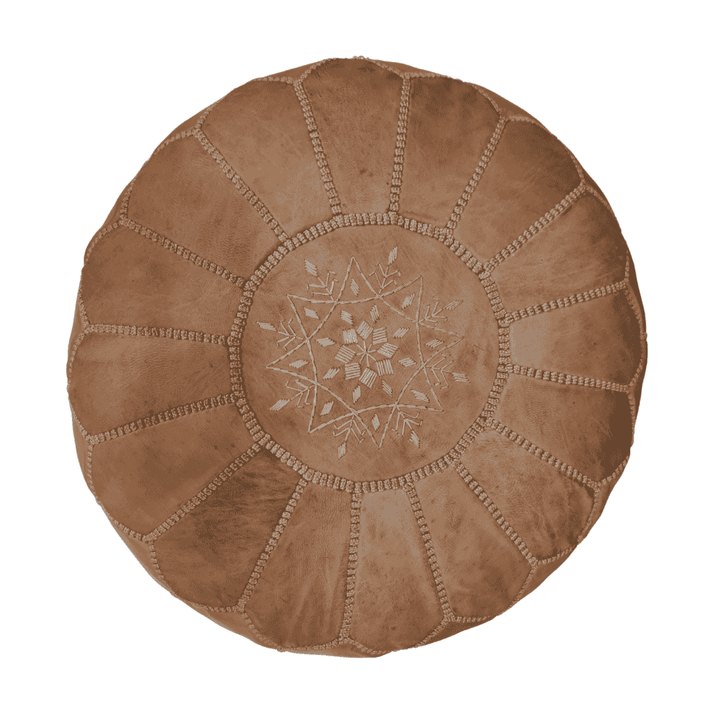 Leather Pouf Ottoman