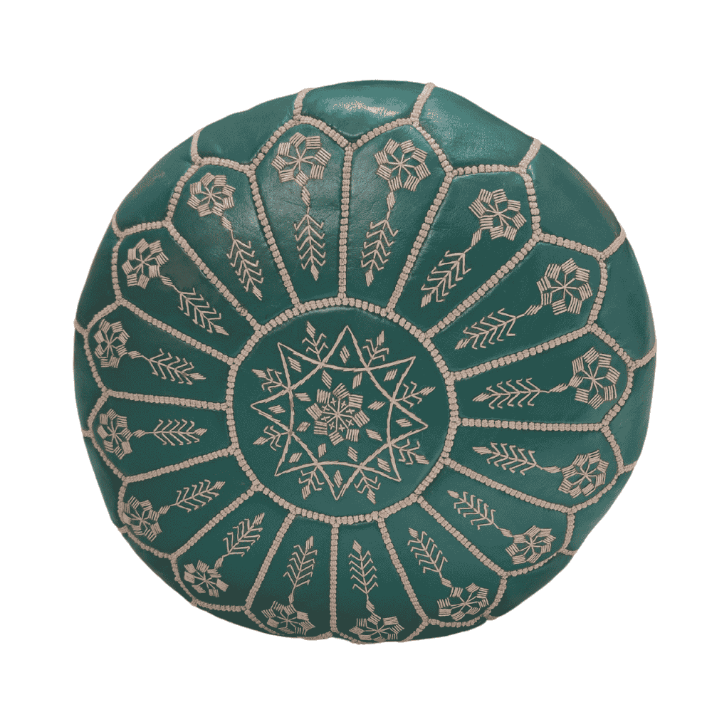 Leather Pouf Ottoman
