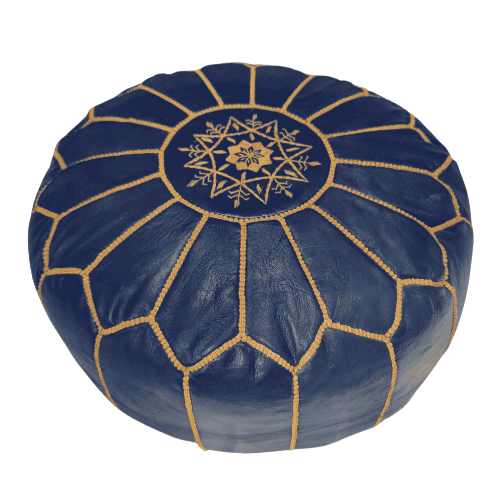 Leather Pouf Ottoman