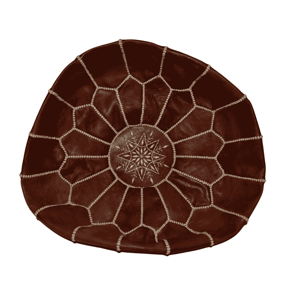 Leather Pouf Ottoman
