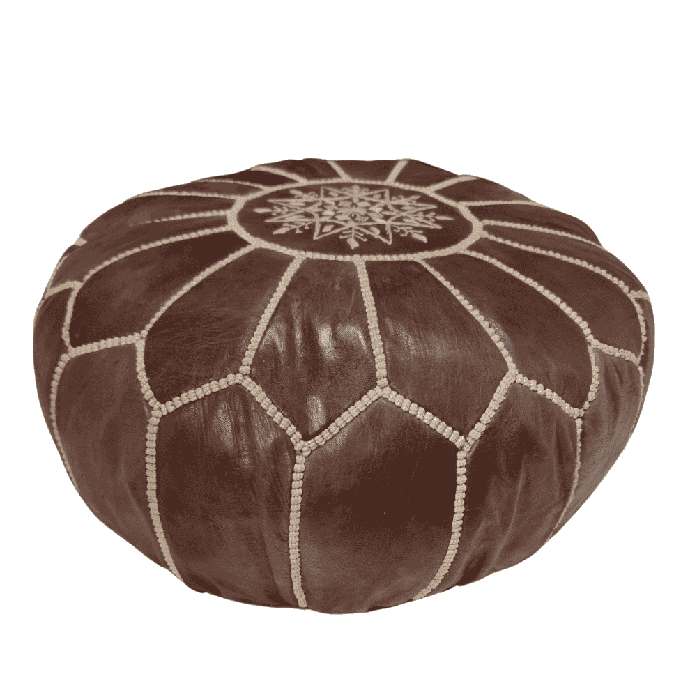 Leather Pouf Ottoman