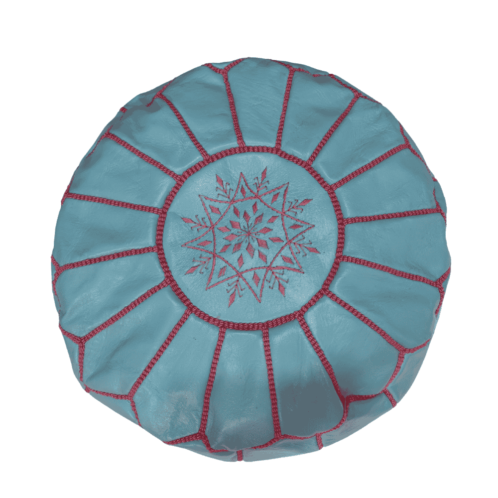 Leather Pouf Ottoman