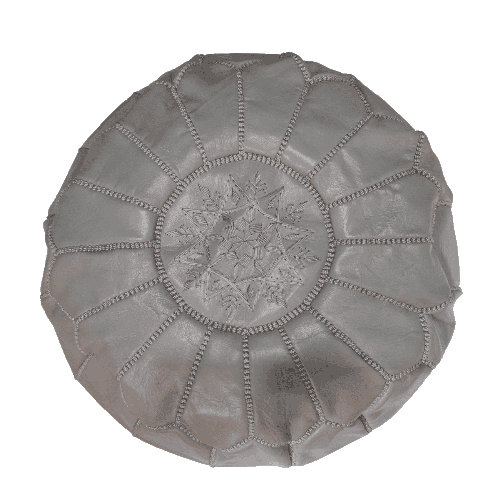 Leather Pouf Ottoman