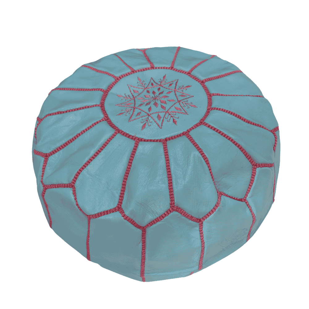 Leather Pouf Ottoman